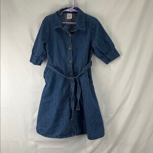 Wonder Nation - Girls Dress - Size 7/8 - Medium - Denim - Medium Blue - Belt